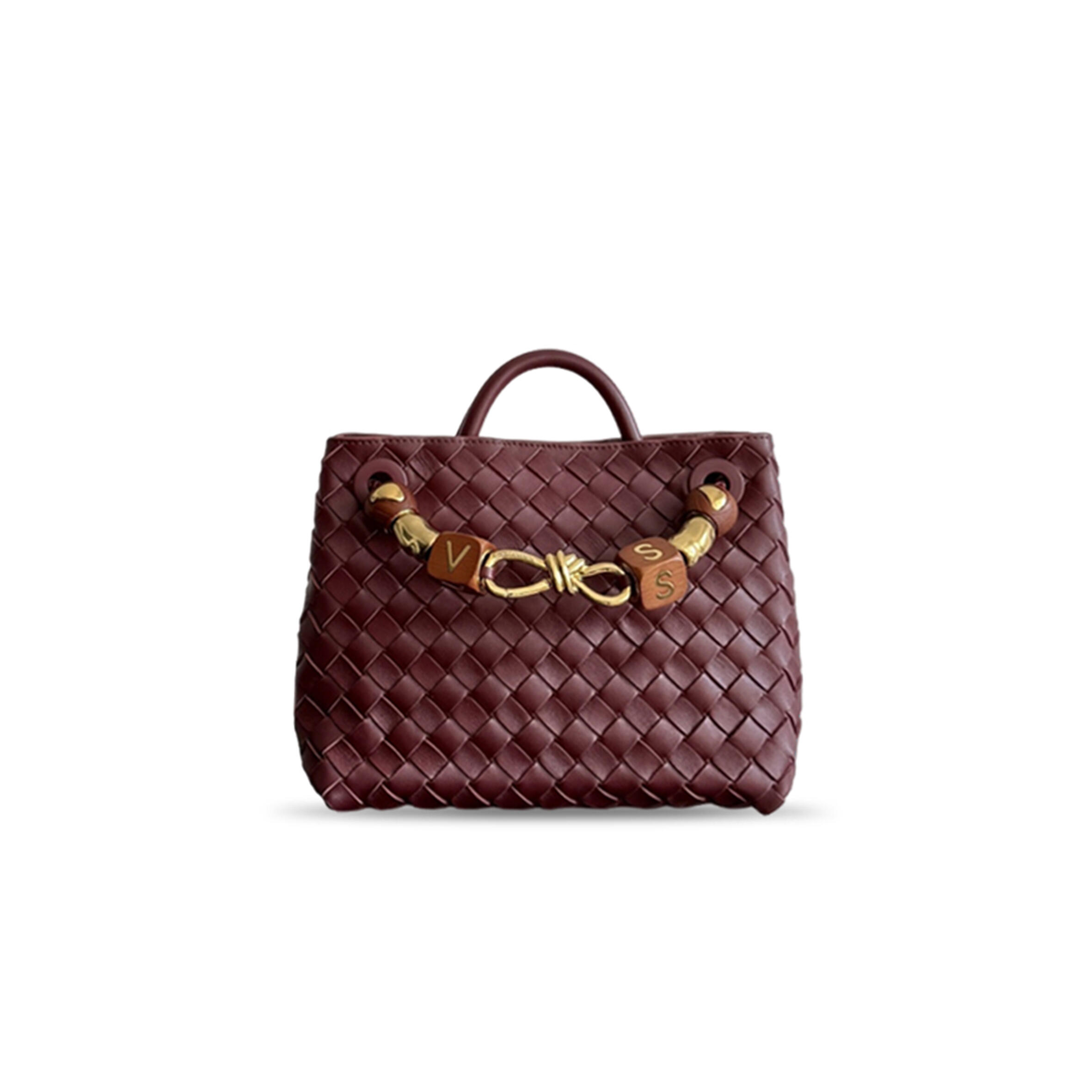 BOTTEGA VENETA SMALL ANDIAMO IN BARROW RED BAG 743568 (25*22*10.5cm)